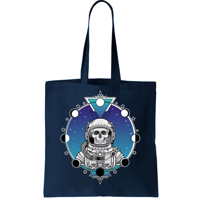 Astronaut Skeleton Star Sky Moon Phases Tote Bag