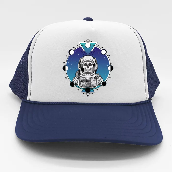 Astronaut Skeleton Star Sky Moon Phases Trucker Hat