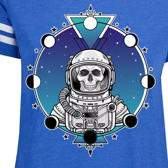 Astronaut Skeleton Star Sky Moon Phases Enza Ladies Jersey Football T-Shirt