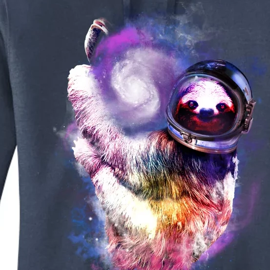 Astronaut Sloth Hanging In Space Women's Pullover Hoodie