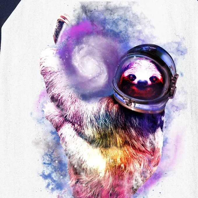 Astronaut Sloth Hanging In Space Baseball Sleeve Shirt