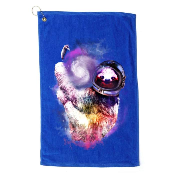 Astronaut Sloth Hanging In Space Platinum Collection Golf Towel