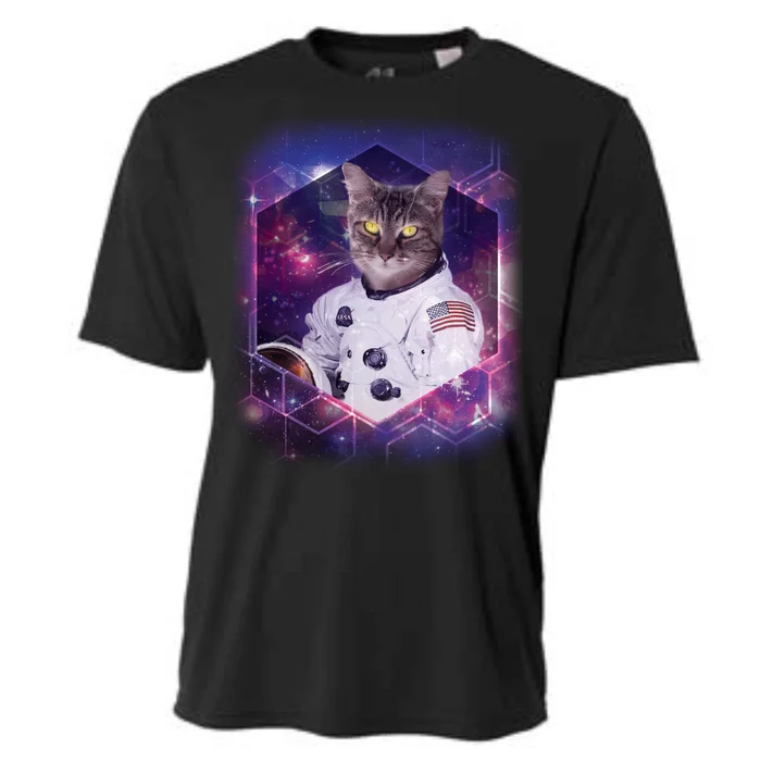 Astronaut Space Cat1 Cooling Performance Crew T-Shirt