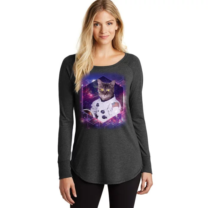 Astronaut Space Cat1 Women's Perfect Tri Tunic Long Sleeve Shirt