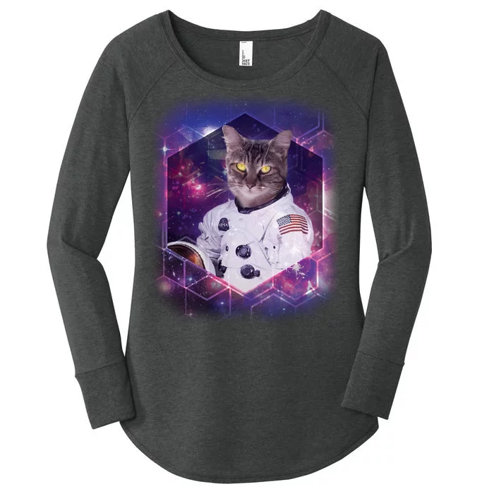 Astronaut Space Cat1 Women's Perfect Tri Tunic Long Sleeve Shirt