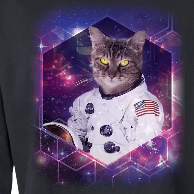 Astronaut Space Cat1 Cropped Pullover Crew