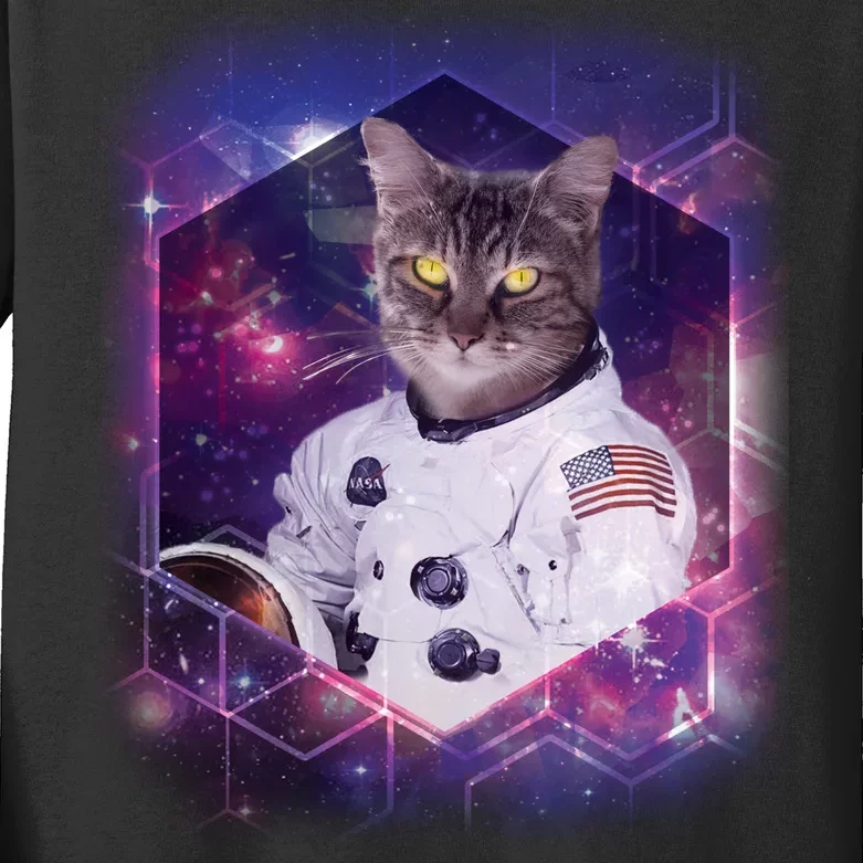 Astronaut Space Cat1 Kids Long Sleeve Shirt