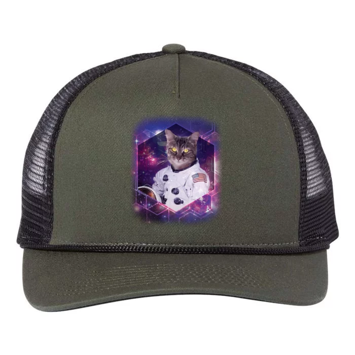 Astronaut Space Cat1 Retro Rope Trucker Hat Cap