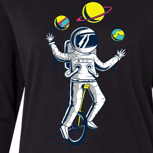 Astronaut Space Juggler Womens Cotton Relaxed Long Sleeve T-Shirt