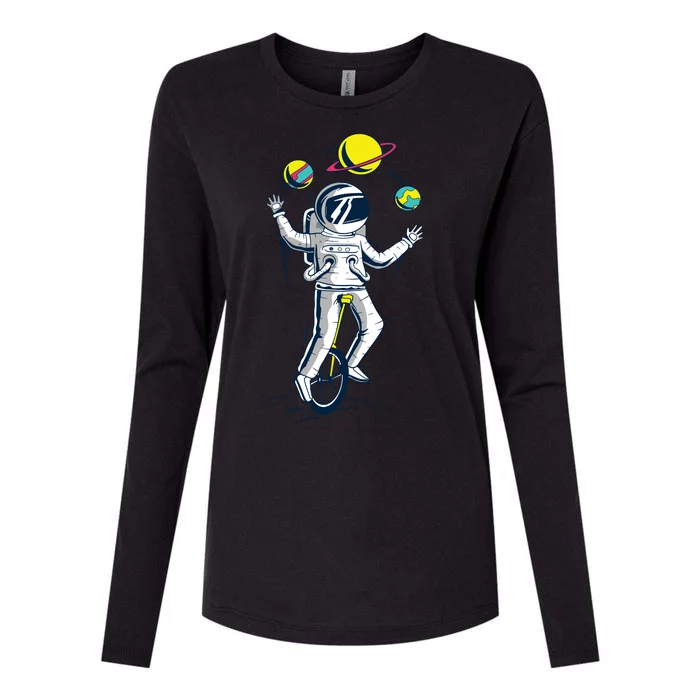 Astronaut Space Juggler Womens Cotton Relaxed Long Sleeve T-Shirt