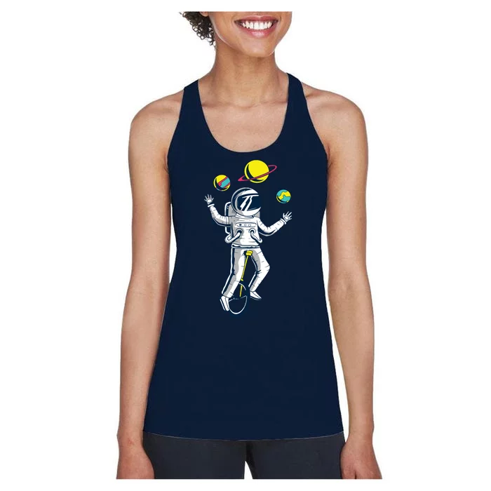 Astronaut Space Juggler Women's Racerback Tank