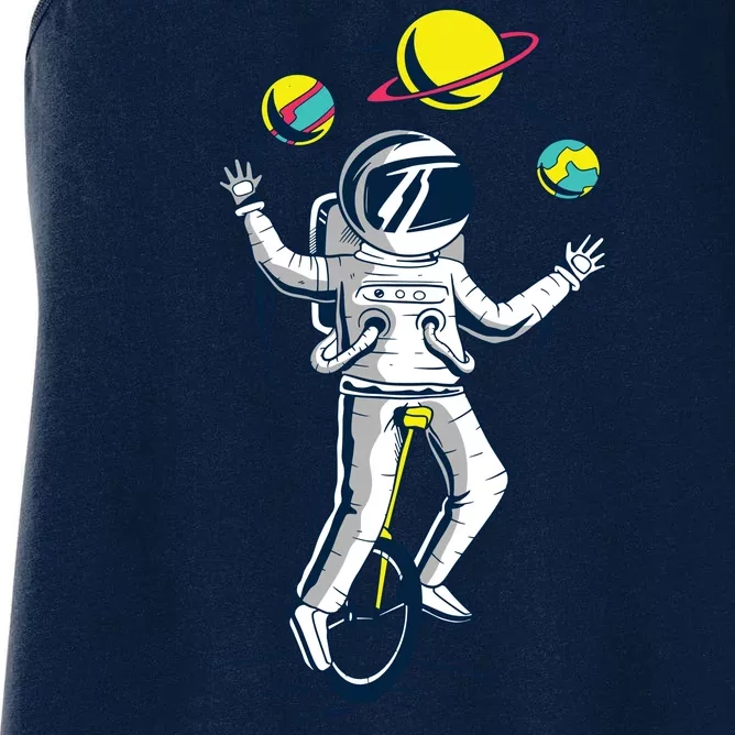 Astronaut Space Juggler Women's Racerback Tank