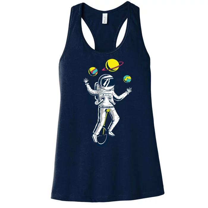 Astronaut Space Juggler Women's Racerback Tank