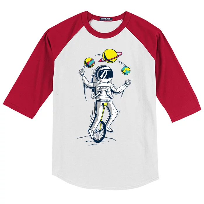 Astronaut Space Juggler Kids Colorblock Raglan Jersey