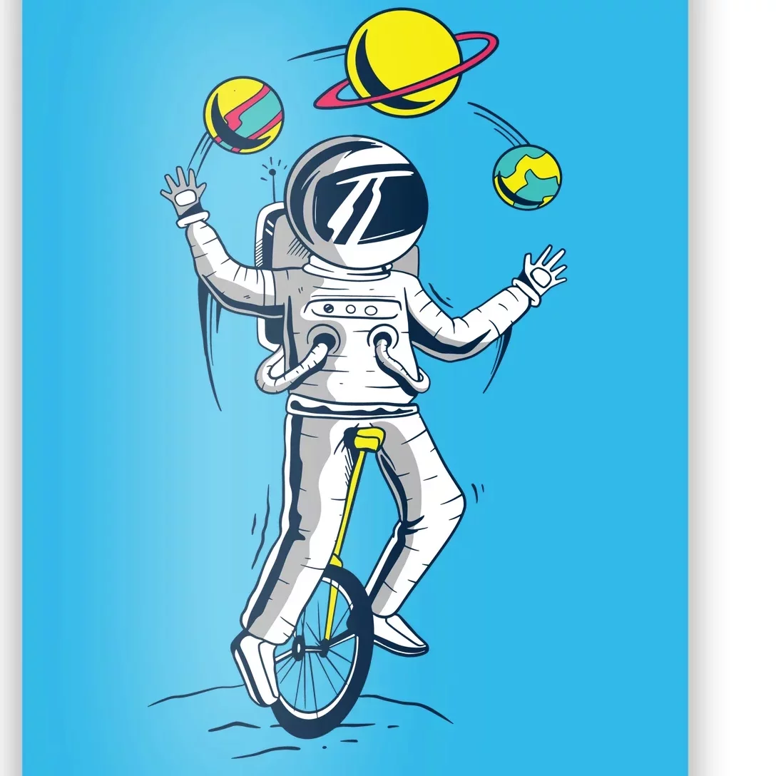 Astronaut Space Juggler Poster