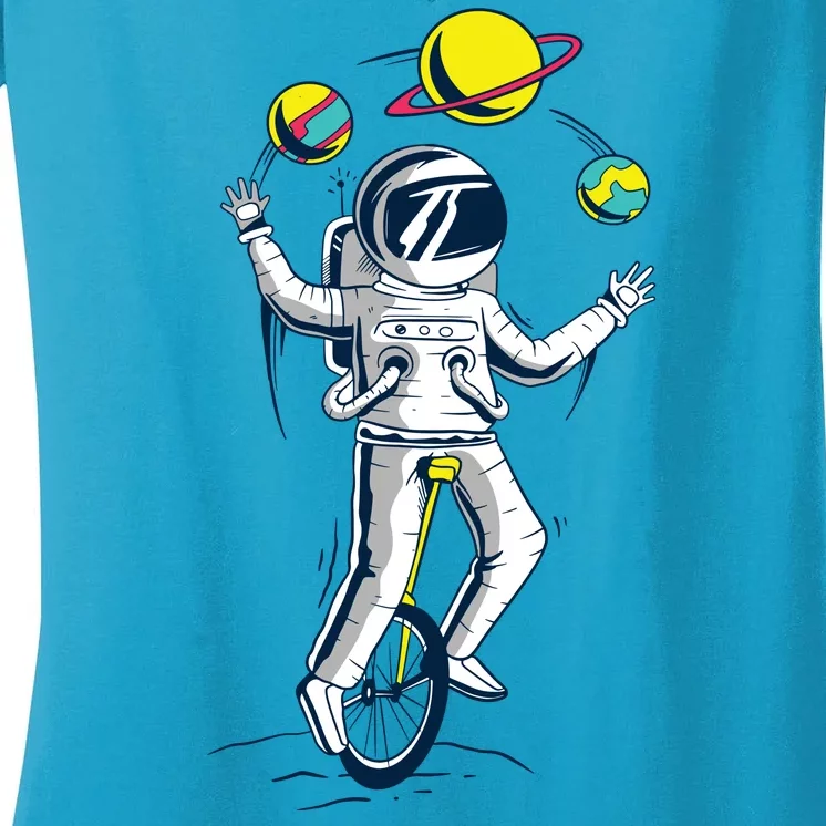 Astronaut Space Juggler Women's V-Neck T-Shirt