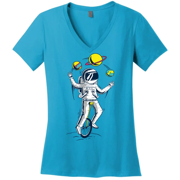 Astronaut Space Juggler Women's V-Neck T-Shirt