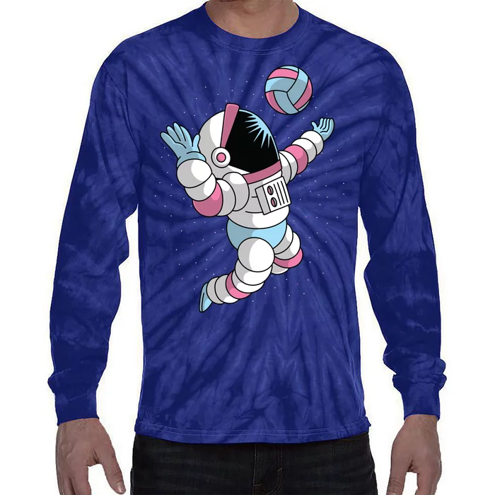 Astronaut Space Volleyball Tie-Dye Long Sleeve Shirt