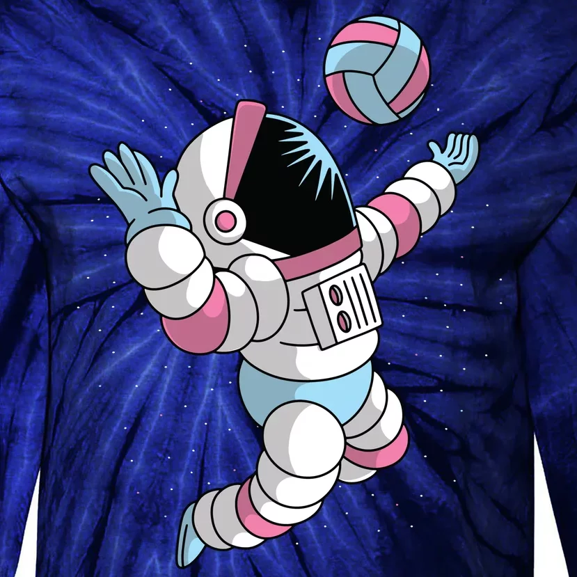 Astronaut Space Volleyball Tie-Dye Long Sleeve Shirt