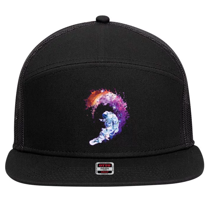 Astronaut Surfing 7 Panel Mesh Trucker Snapback Hat