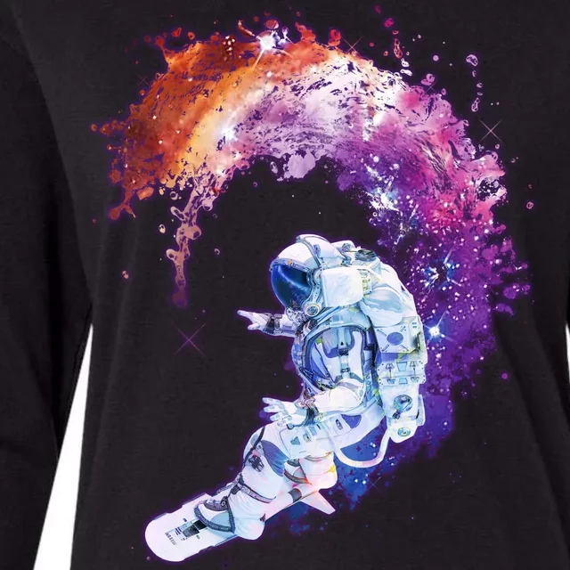 Astronaut Surfing Womens Cotton Relaxed Long Sleeve T-Shirt