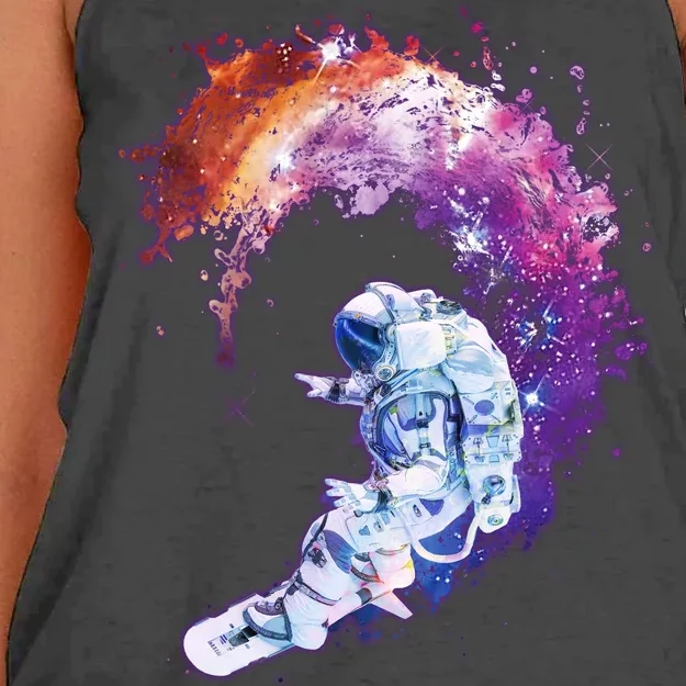 Astronaut Surfing Women's Knotted Racerback Tank