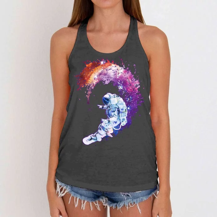 Astronaut Surfing Women's Knotted Racerback Tank