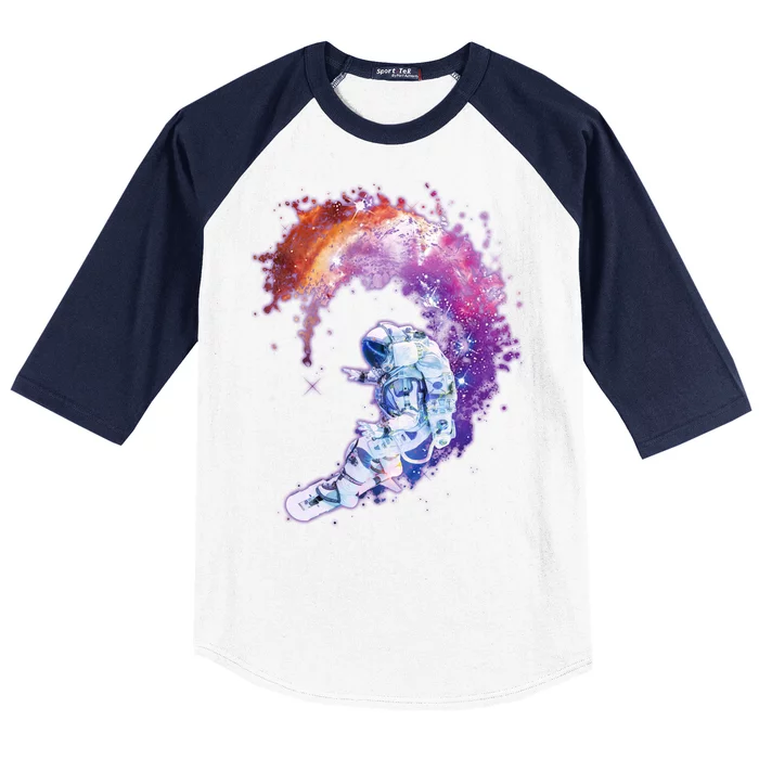 Astronaut Surfing Baseball Sleeve Shirt