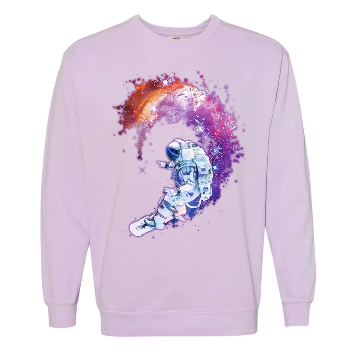 Astronaut Surfing Garment-Dyed Sweatshirt