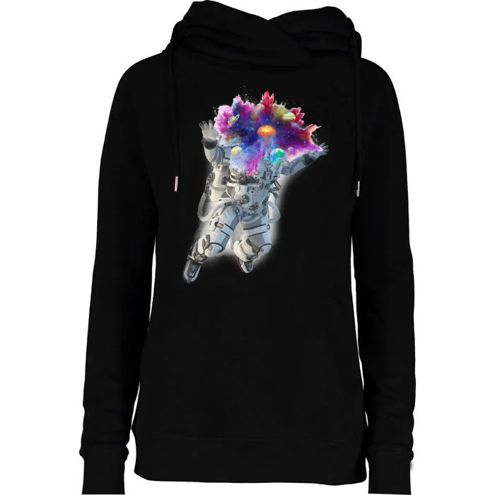 Astronaut Universe Planet Explosion Womens Funnel Neck Pullover Hood