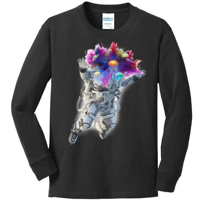 Astronaut Universe Planet Explosion Kids Long Sleeve Shirt