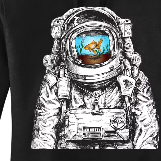 Astronaut With Goldfish Women's Pullover Hoodie