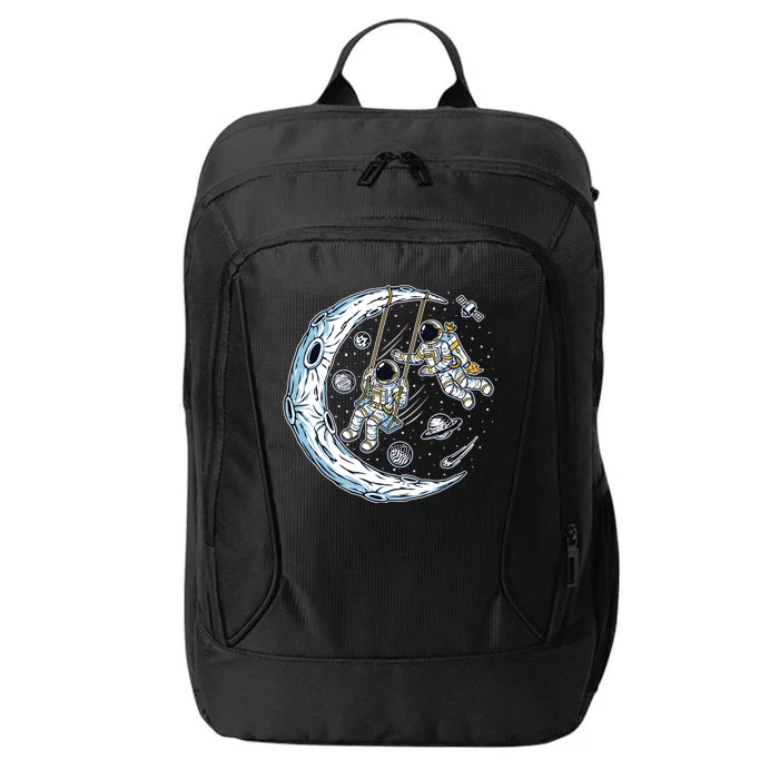 Astronauts Moon Swinging City Backpack