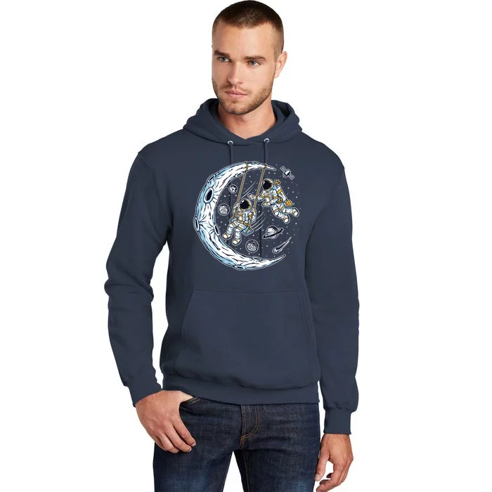 Astronauts Moon Swinging Tall Hoodie