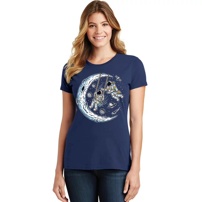 Astronauts Moon Swinging Women's T-Shirt