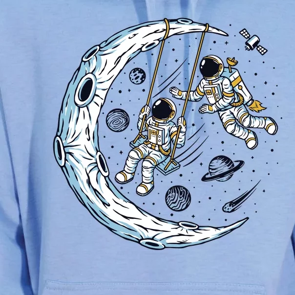 Astronauts Moon Swinging Unisex Surf Hoodie