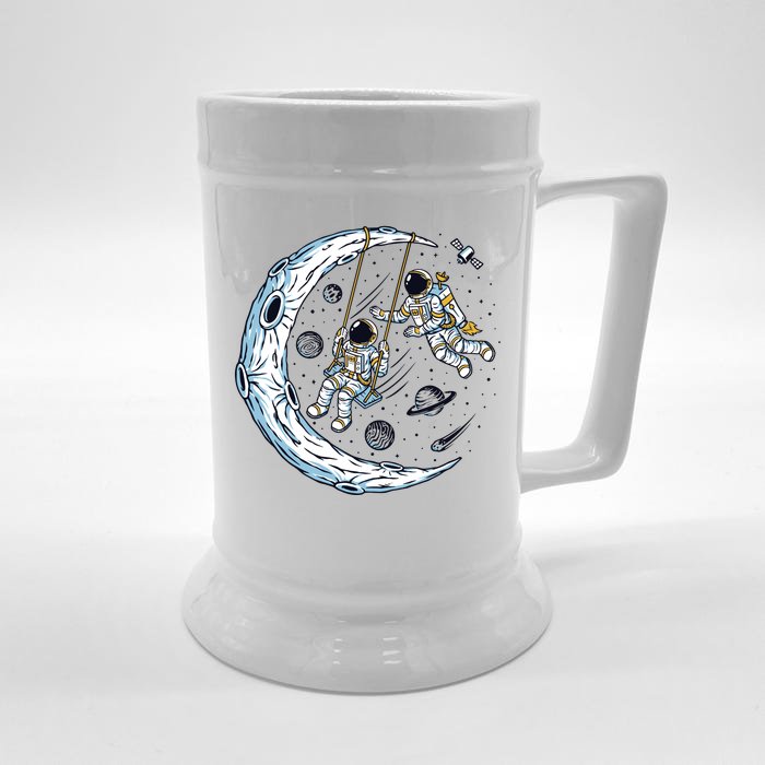 Astronauts Moon Swinging Front & Back Beer Stein