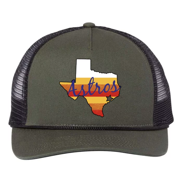 Astros Baseball Vintage Retro Rope Trucker Hat Cap