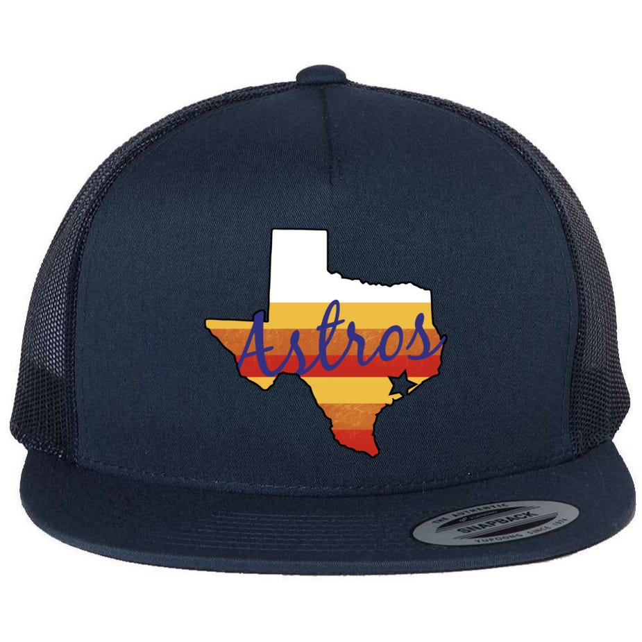 Astros Baseball Vintage Flat Bill Trucker Hat