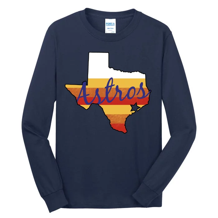 Astros Baseball Vintage Tall Long Sleeve T-Shirt