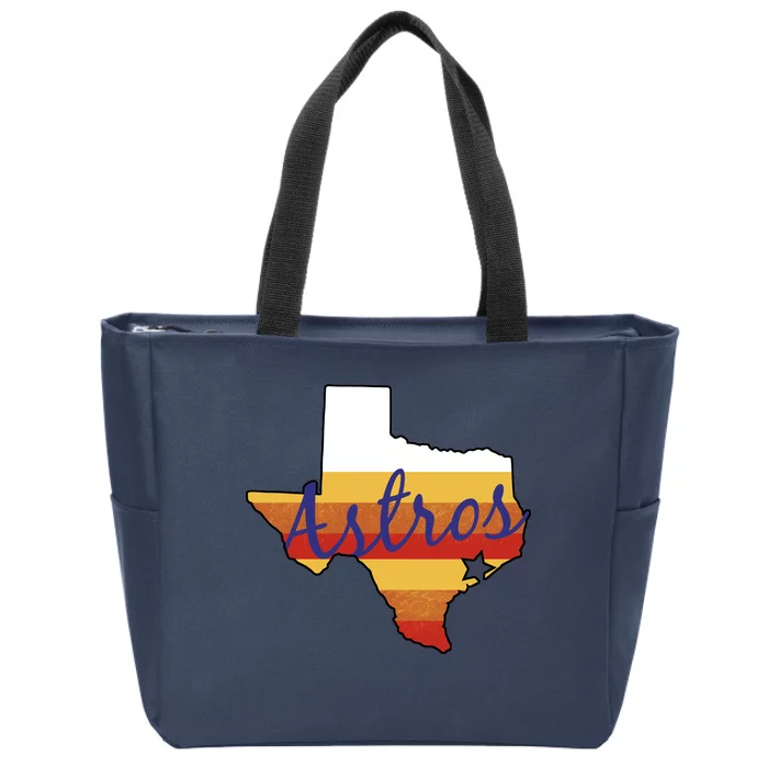 Astros Baseball Vintage Zip Tote Bag