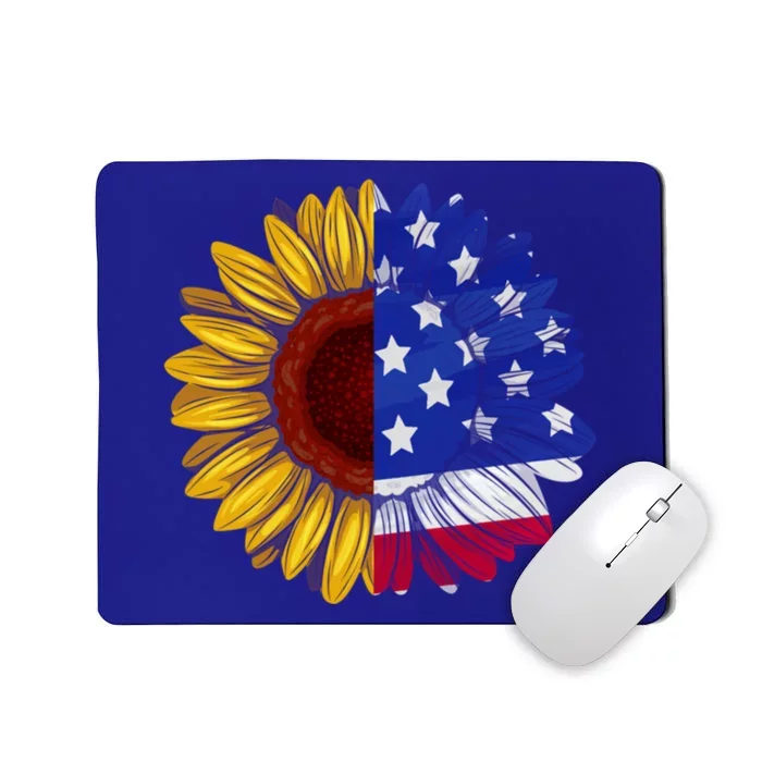 America Sunflower Us Flag 4th July American Patriotic Flower Gift Mousepad