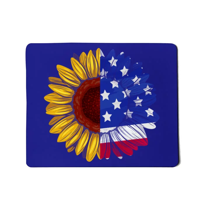 America Sunflower Us Flag 4th July American Patriotic Flower Gift Mousepad