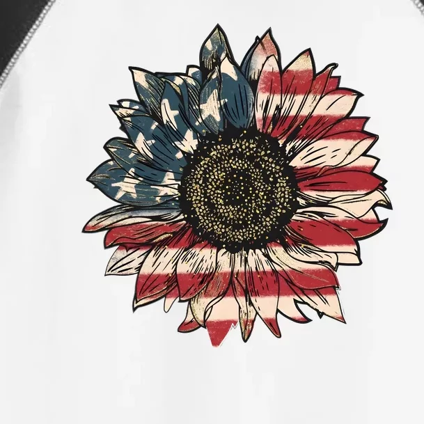 America Sunflower USA Flag Flower Gift For American 4th Of July Flag  Freedom Toddler Fine Jersey T-Shirt