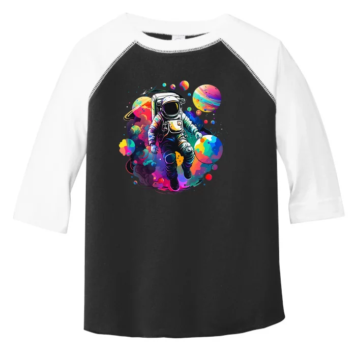 Astronaut Spaceman Universe Planets Galaxy Toddler Fine Jersey T-Shirt