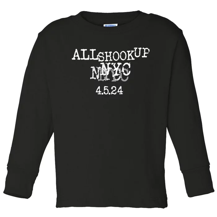 All Shook Up Quake New Yorker Gift Toddler Long Sleeve Shirt