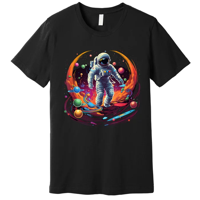 Astronaut Spaceman Universe Planets Galaxy Premium T-Shirt