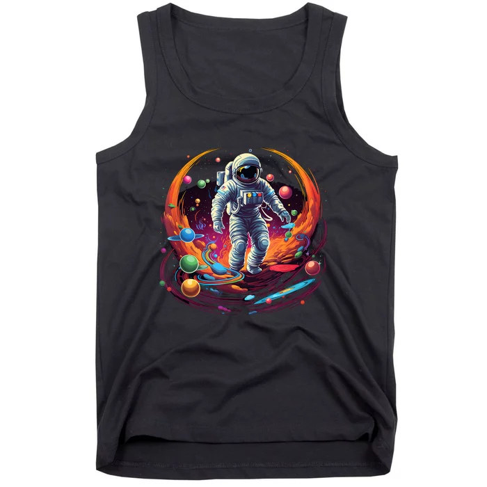 Astronaut Spaceman Universe Planets Galaxy Tank Top