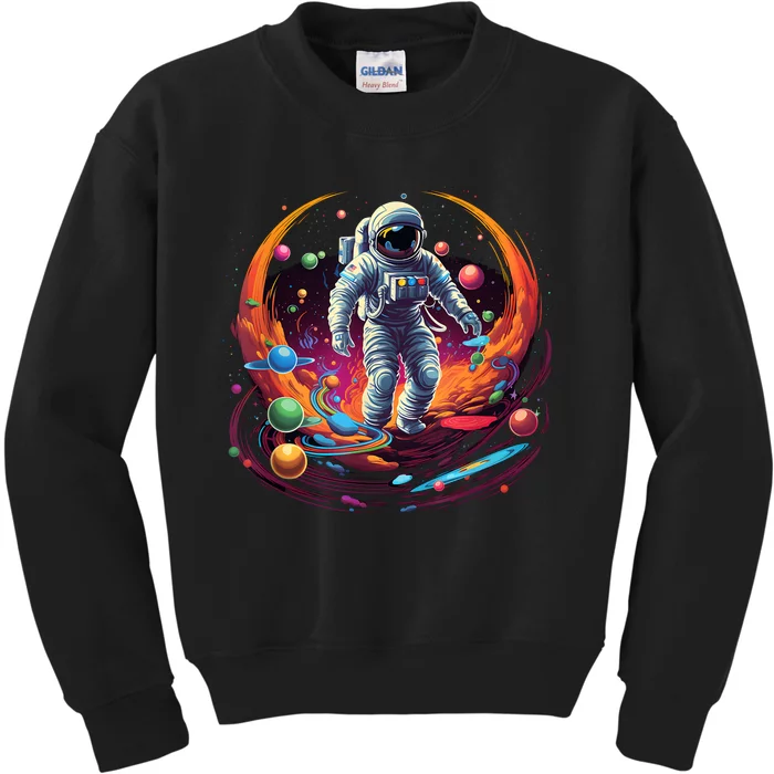 Astronaut Spaceman Universe Planets Galaxy Kids Sweatshirt