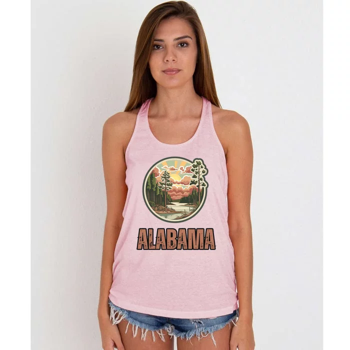 Alabama State Usa Women's Knotted Racerback Tank